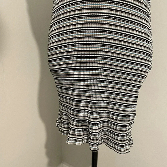 American Eagle‎ Multicolor Stripe Ribbed Halter Neck Bodycon Mini Dress - Picture 3 of 9